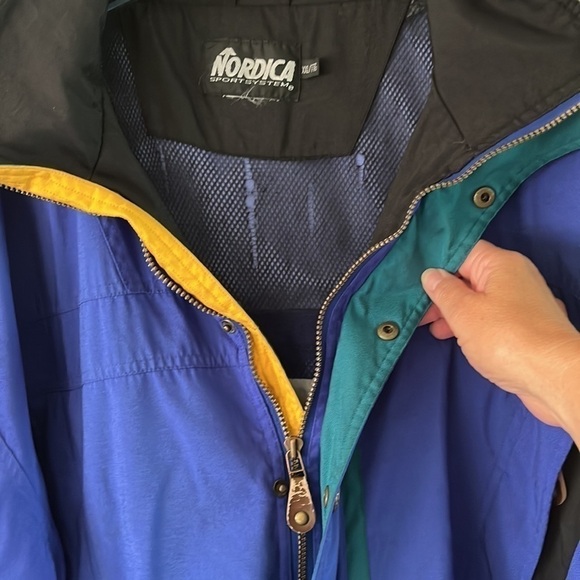 Vintage Nordica Sports System Pullover Ski Jacket Size XXL Side Front Zipper - Picture 7 of 16